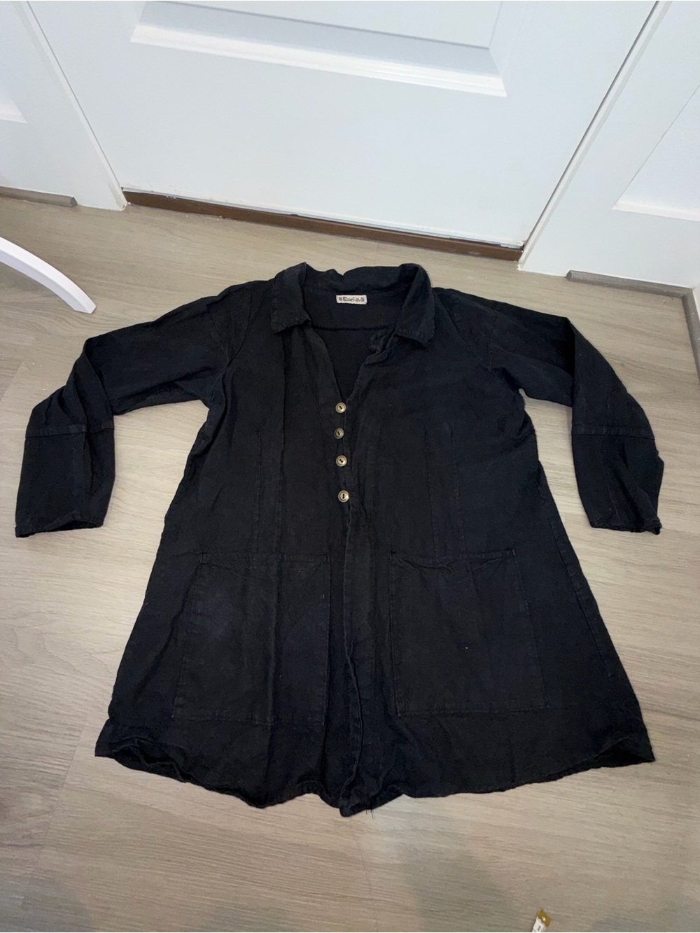 Blue Fish Black Button-Front Utility Jacket blouse - Picture 4 of 11